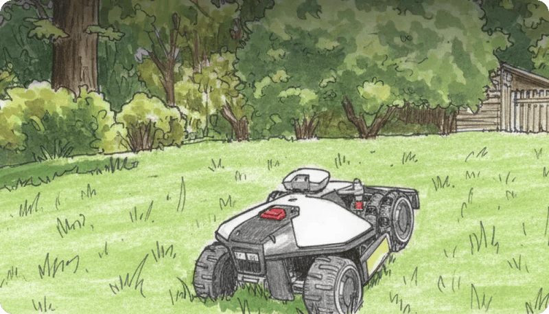 Gräsmatta med märkbara lutningar